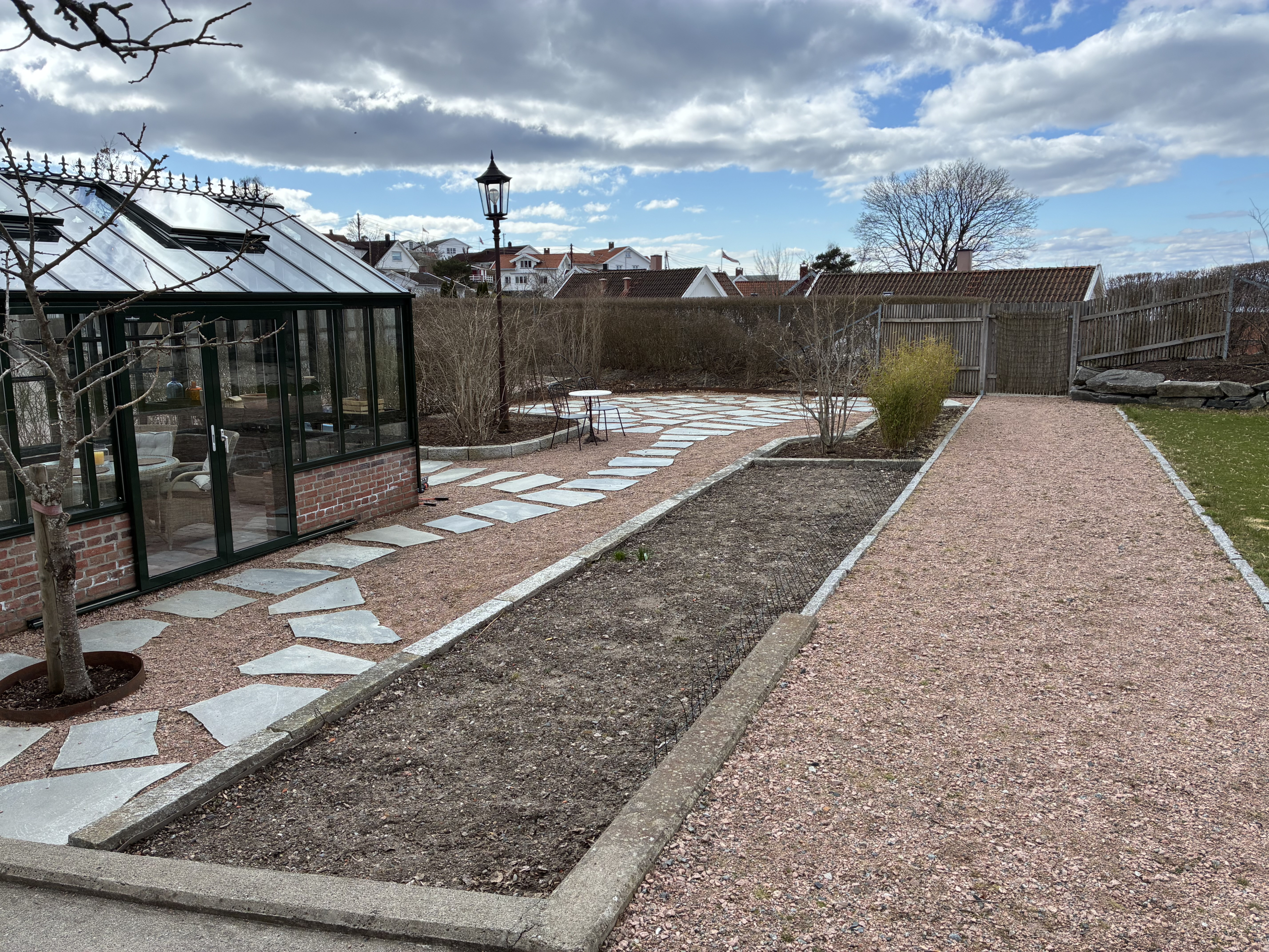 Detaljbilde av mønsteret i belegningssteinen lagt av gartner Thomas Throngeton i Son.